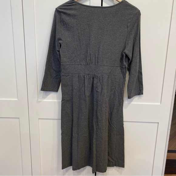 Lands' End Midi 3/4 Sleeve Knit Stretchy Modest Dress - Picture 3 of 4